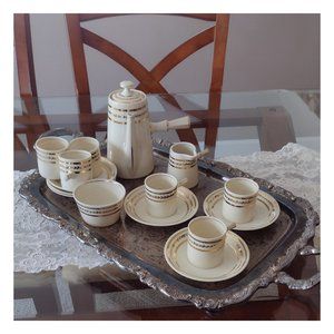 Vintage Victoria Czechoslovakia Art Deco Chocolate Expresso Set